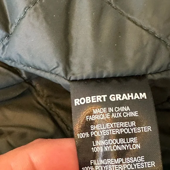 Robert Graham NWT size small mens quilted water repellent color is forest jacket